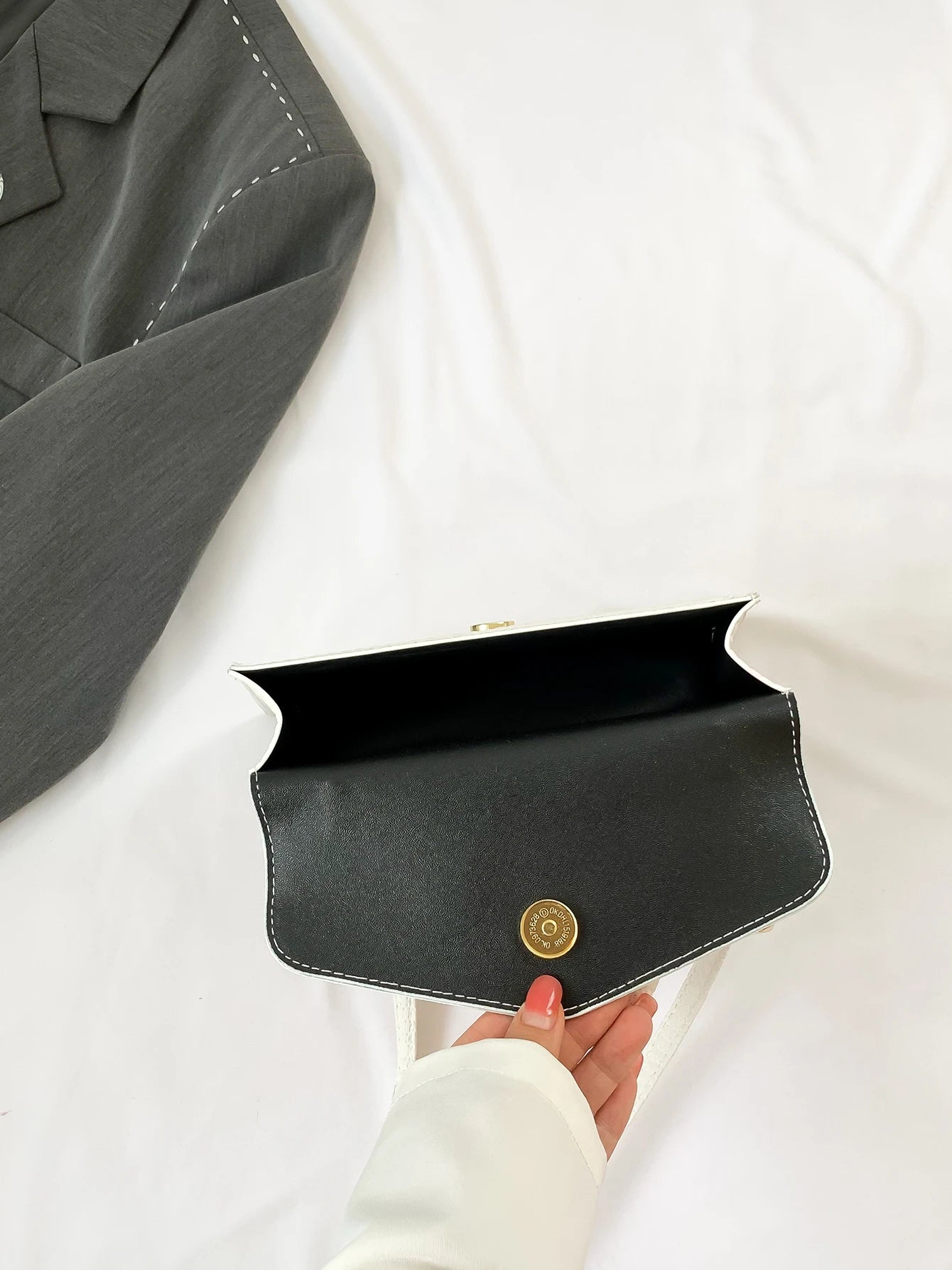 New White Vintage Knitted Texture Women'S Handbag Shoulder & Crossbody Bag